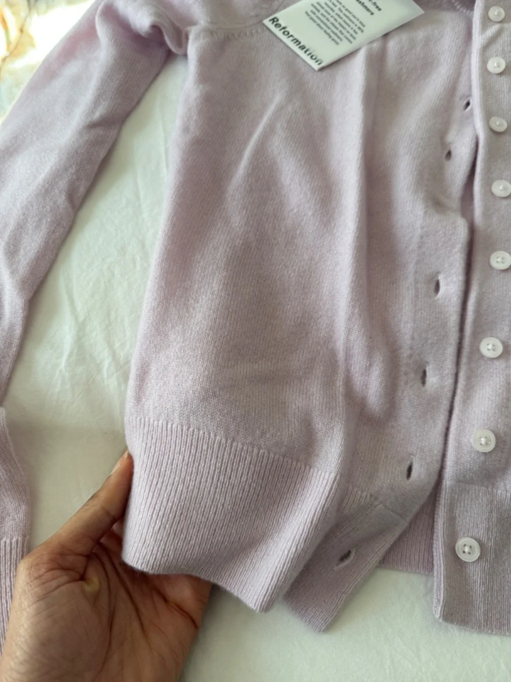 SALE • NWT • Farren recycled cashmere cardigan in foxglove - XS - Picture 4 of 6